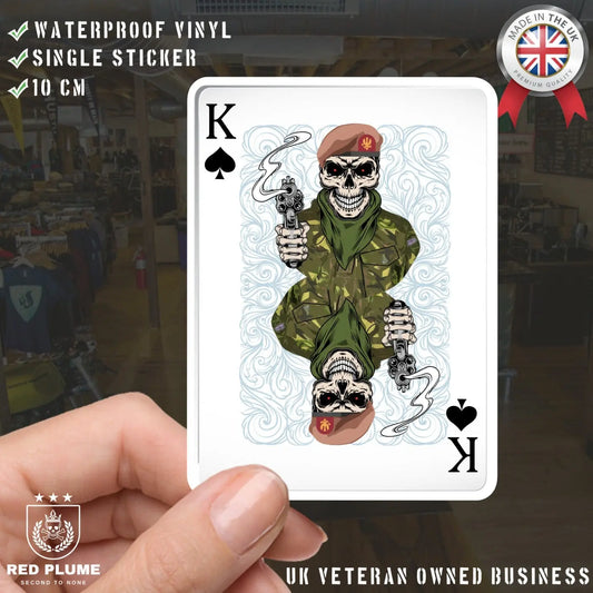 King's Royal Hussars KRH King of Spades Waterproof Vinyl Sticker/Decal 10cm redplume
