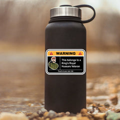 King's Royal Hussars KRH Warning Funny Vinyl Sticker 100mm wide redplume