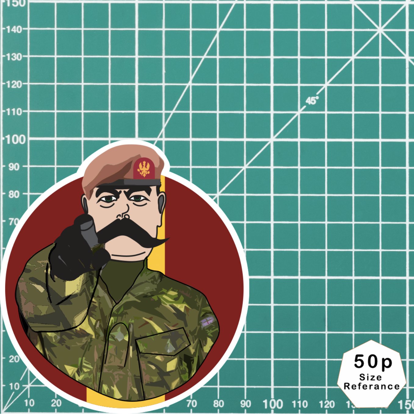 King's Royal Hussars KRH Waterproof Sticker, TRF Design redplume