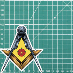 Lancashire Masonic Stickers Square & Compass Union Vinyl Decals redplume