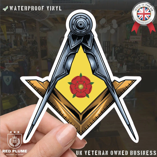 Lancashire Masonic Stickers Square & Compass Union Vinyl Decals redplume
