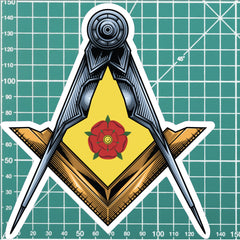 Lancashire Masonic Stickers Square & Compass Union Vinyl Decals redplume
