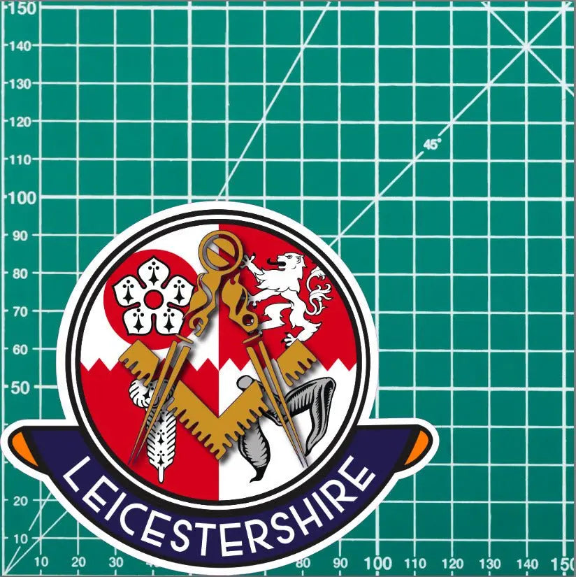 Leicestershire Masonic Car Sticker | UV Laminated redplume