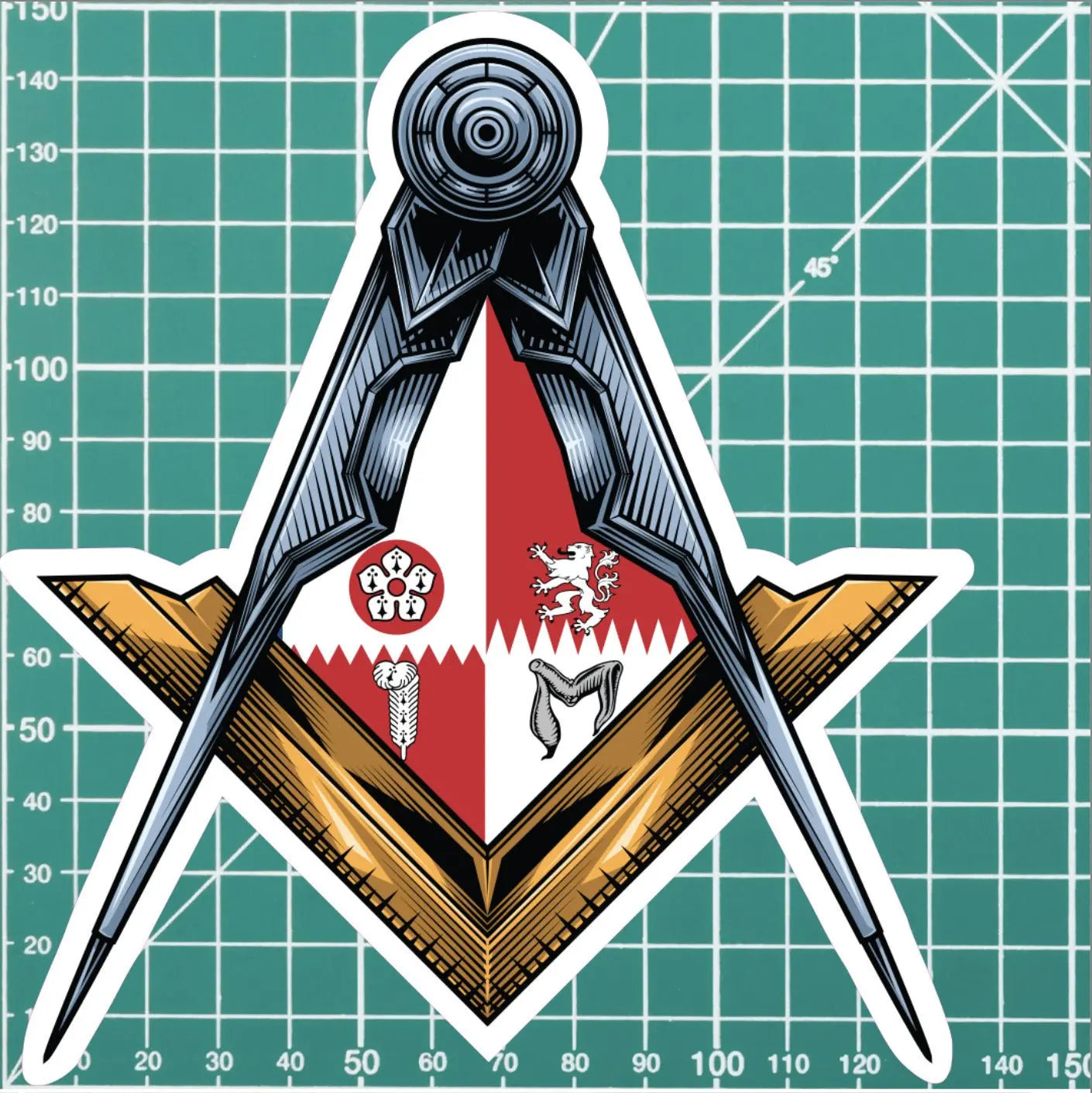 Leicestershire Masonic Stickers Square & Compass Union Vinyl Decals redplume