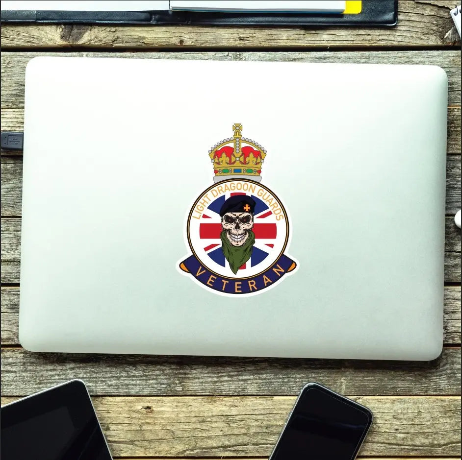 Light Dragoon Guards Veteran UV Laminated Skull & Beret Decal redplume