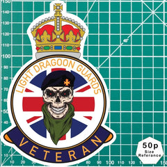 Light Dragoon Guards Veteran UV Laminated Skull & Beret Decal redplume