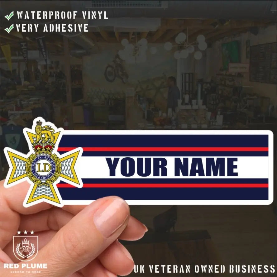 Light Dragoon Guards Waterproof Vinyl Name Stickers - Personalised redplume