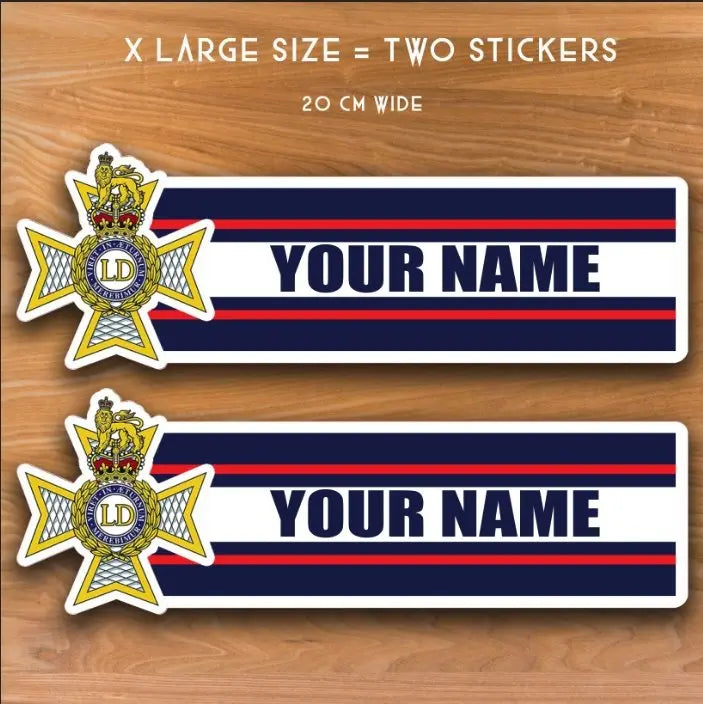 Light Dragoon Guards Waterproof Vinyl Name Stickers - Personalised redplume