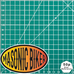 Masonic Biker Decal - UV Laminated Font Oval Sticker for Bike, Car, or Topbox redplume