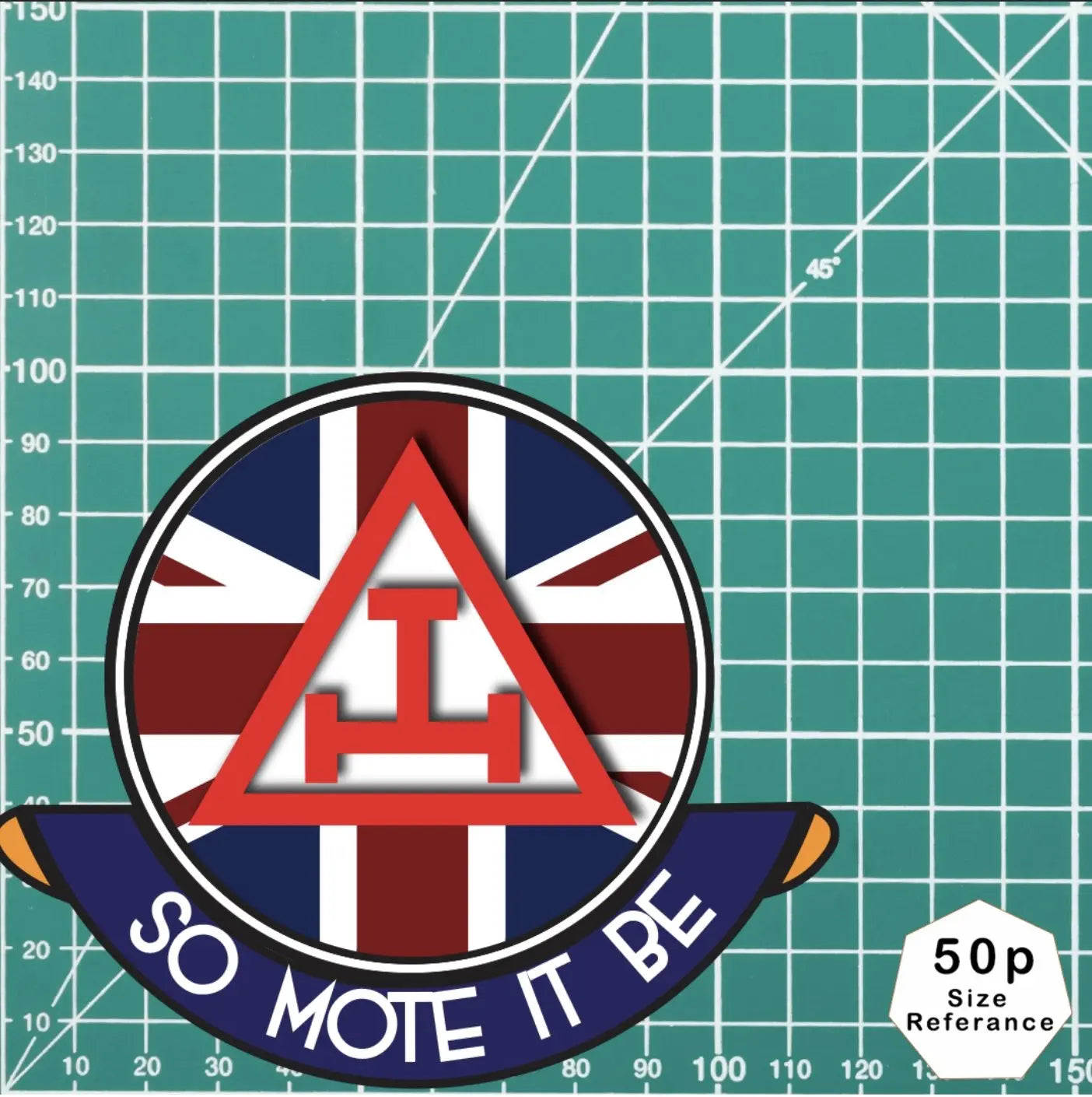 Masonic Car Decal – 10cm - Holy Royal Arch on Union Jack redplume