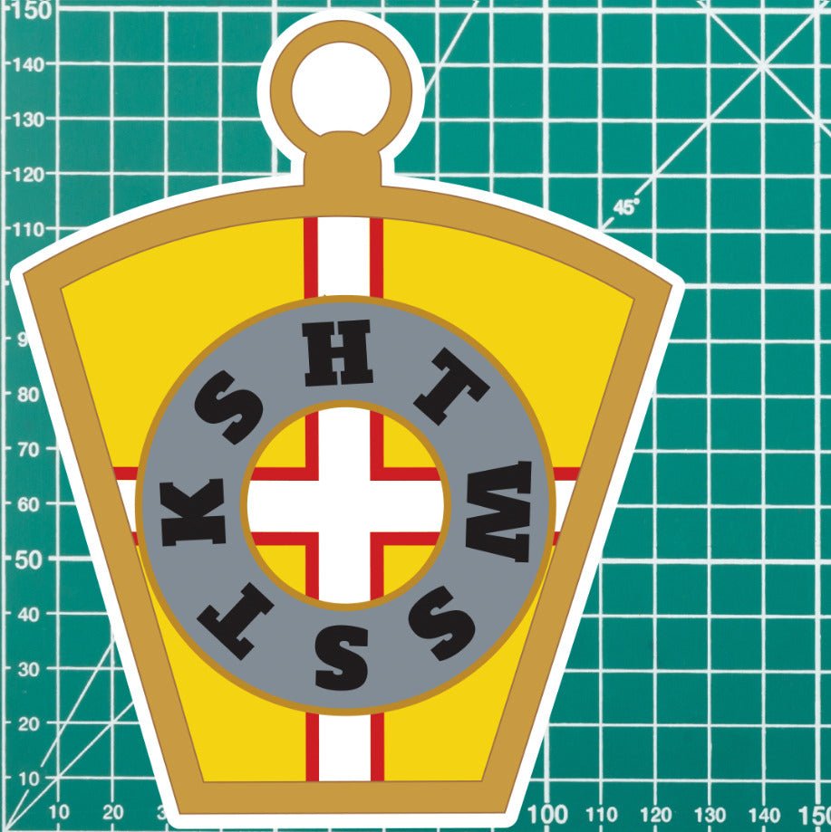 Masonic Mark Masonry Stickers - Dorset Colours - Multiple Sizes redplume