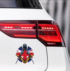 Masonic Square and Compass Union Jack Vinyl Sticker Decal | Waterproof redplume