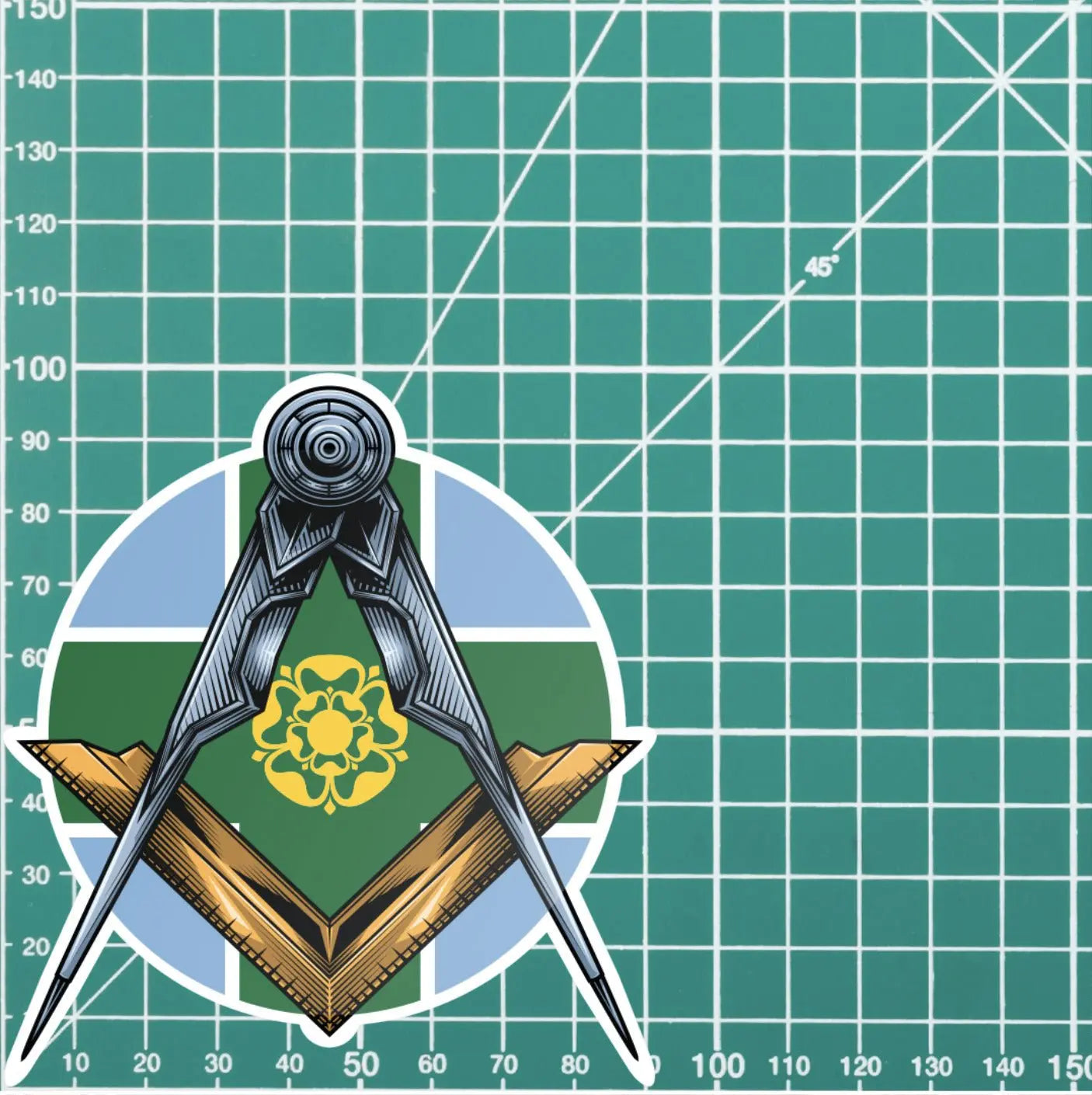 Masonic Stickers Derbyshire Flag Vinyl Sticker Decal | Waterproof redplume