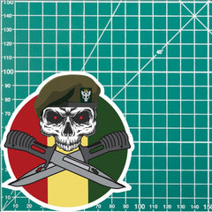 Mercian Regiment Car Decal - Stylish Skull and Crossed Bayonets Design redplume