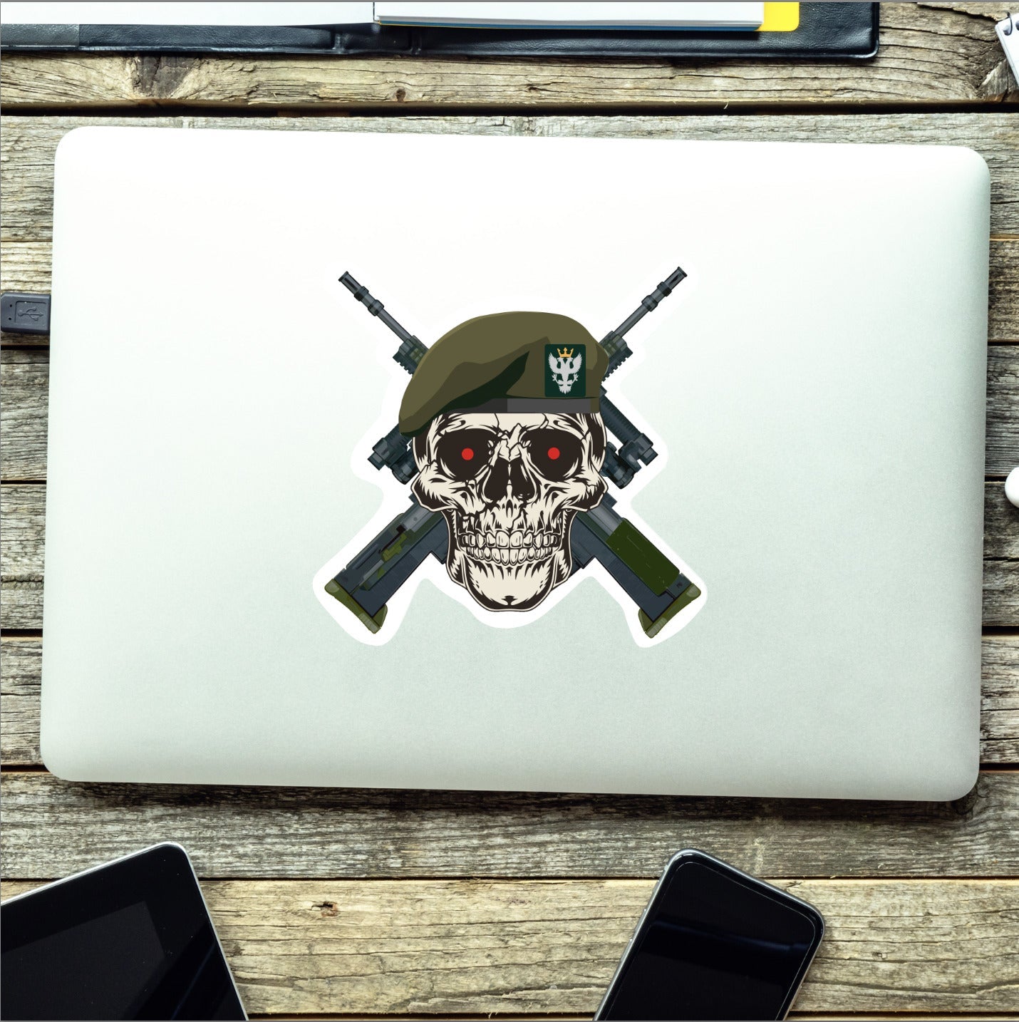 Mercian Regiment High-Quality Vinyl Sticker - 100mm Wide - Crossed Rifles redplume
