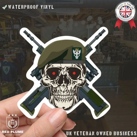 Mercian Regiment High-Quality Vinyl Sticker - 100mm Wide - Crossed Rifles redplume