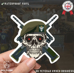Mercian Regiment High-Quality Vinyl Sticker - 100mm Wide - Crossed Rifles redplume