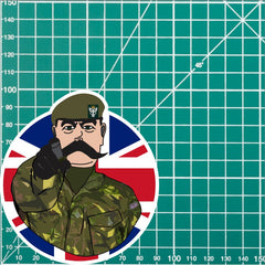 Mercian Regiment Vinyl Waterproof Sticker, Lord Kitchener Design redplume
