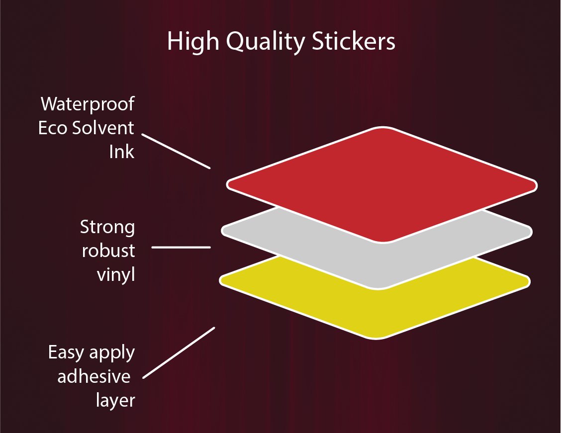 Mercian Regiment Waterproof Vinyl Stickers Three Skull Design redplume