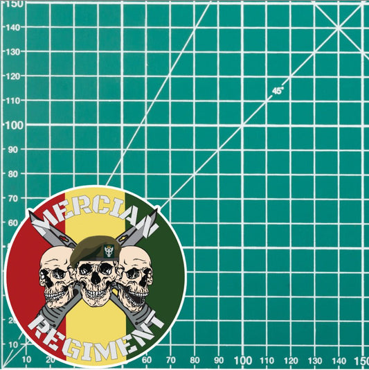 Mercian Regiment Waterproof Vinyl Stickers Three Skull Design redplume