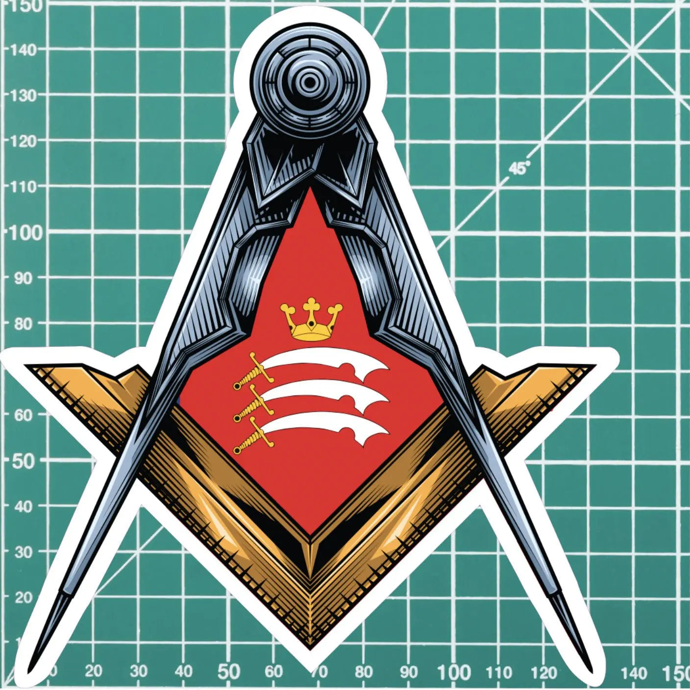 Middlesex Masonic Sticker Square & Compass Union Vinyl Decal redplume
