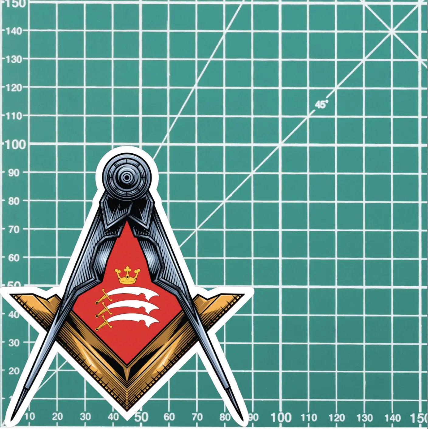 Middlesex Masonic Sticker Square & Compass Union Vinyl Decal redplume