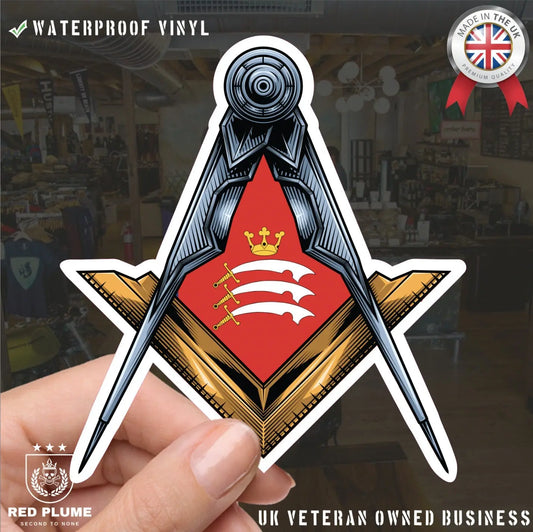 Middlesex Masonic Sticker Square & Compass Union Vinyl Decal redplume