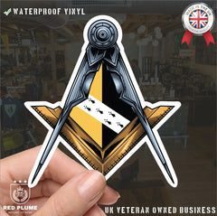 Norfolk Masonic Stickers Square & Compass Union Vinyl Decals redplume