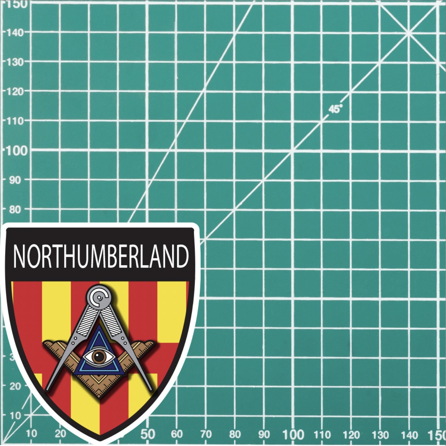 Northumberland Masonic Shield Sticker redplume