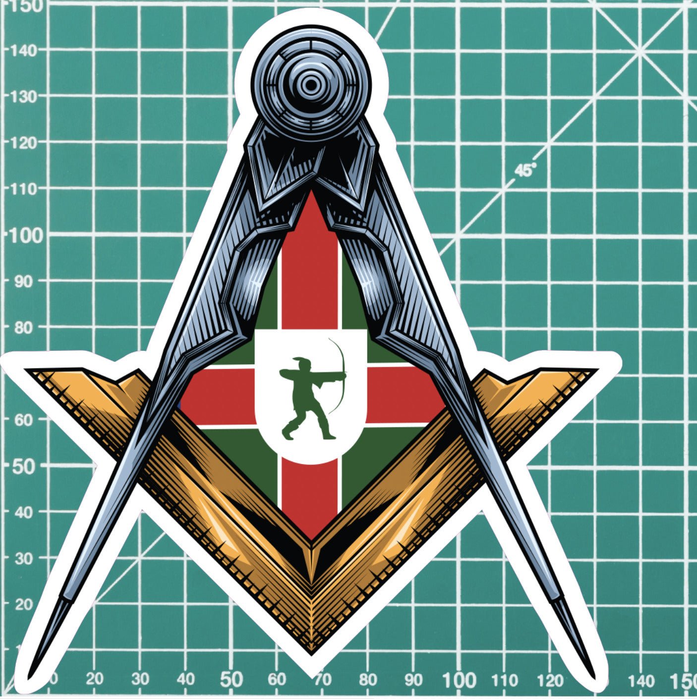 Nottinghamshire Masonic Stickers Square & Compass Union Vinyl Decals redplume