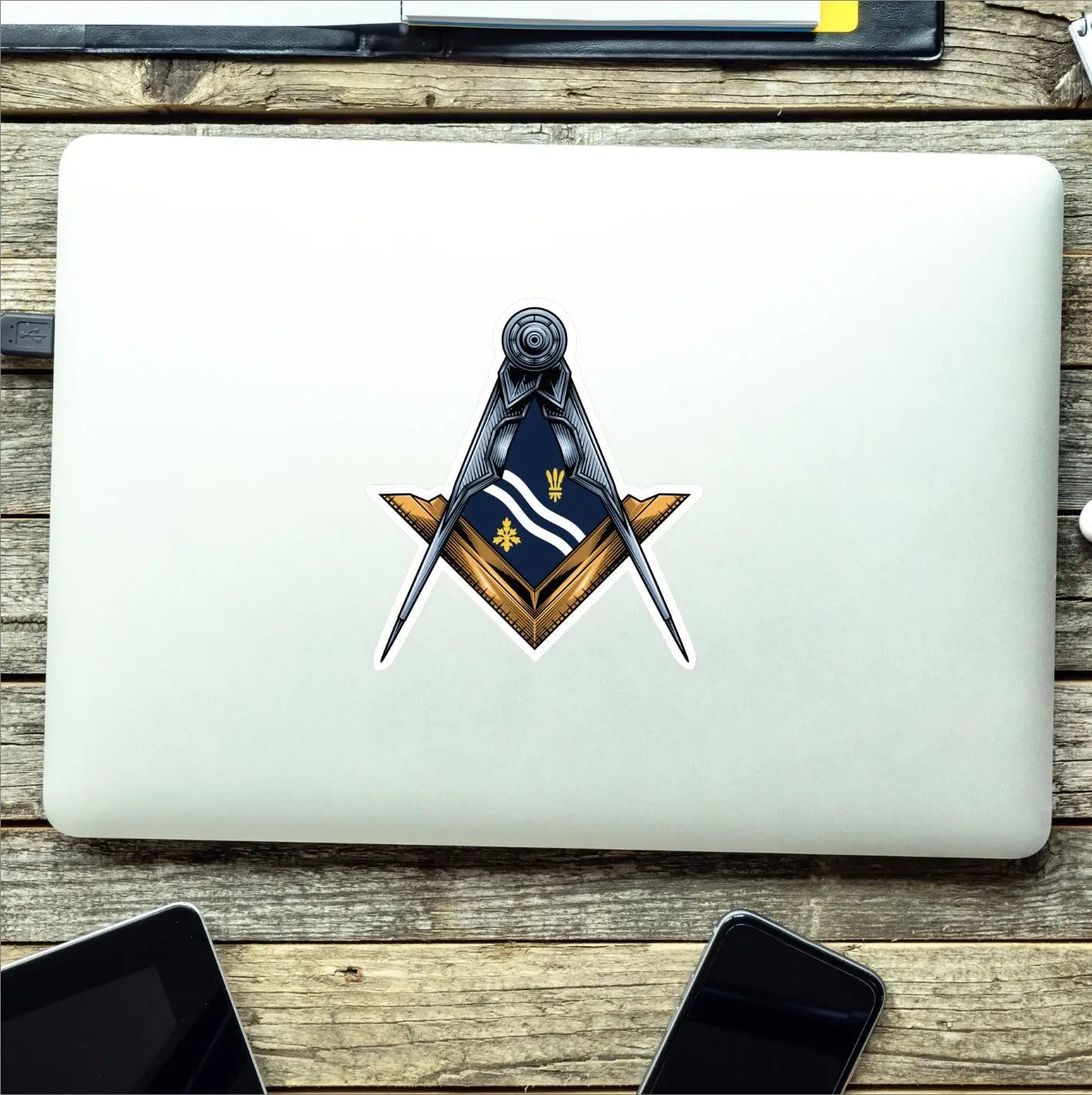 Oxfordshire Masonic Sticker Square & Compass Union Vinyl Decal redplume