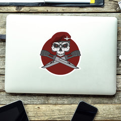 Parachute Regiment Car Decal - Stylish Skull and Crossed Bayonets Design redplume