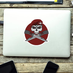 Parachute Regiment Car Decal - Stylish Skull and Crossed Bayonets Design redplume