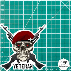 Parachute Regiment Crossed GPMG High-Quality Vinyl Sticker - 100mm redplume