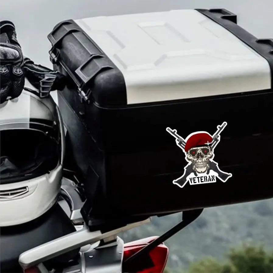 Parachute Regiment Crossed GPMG High-Quality Vinyl Sticker - 100mm redplume