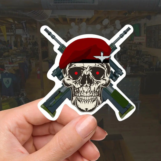 Parachute Regiment High-Quality Vinyl Sticker - 100mm redplume