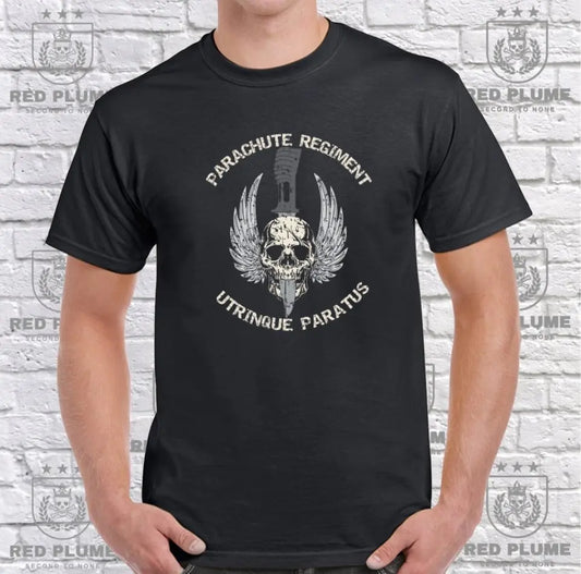 Parachute Regiment Skulled Dagger T-Shirt redplume