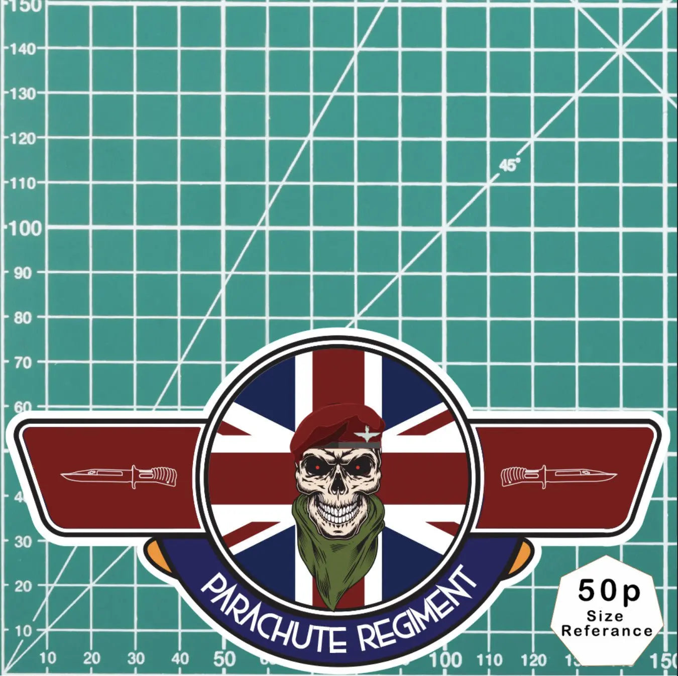 Parachute Regiment UV Laminated Vinyl Sticker - Wings redplume