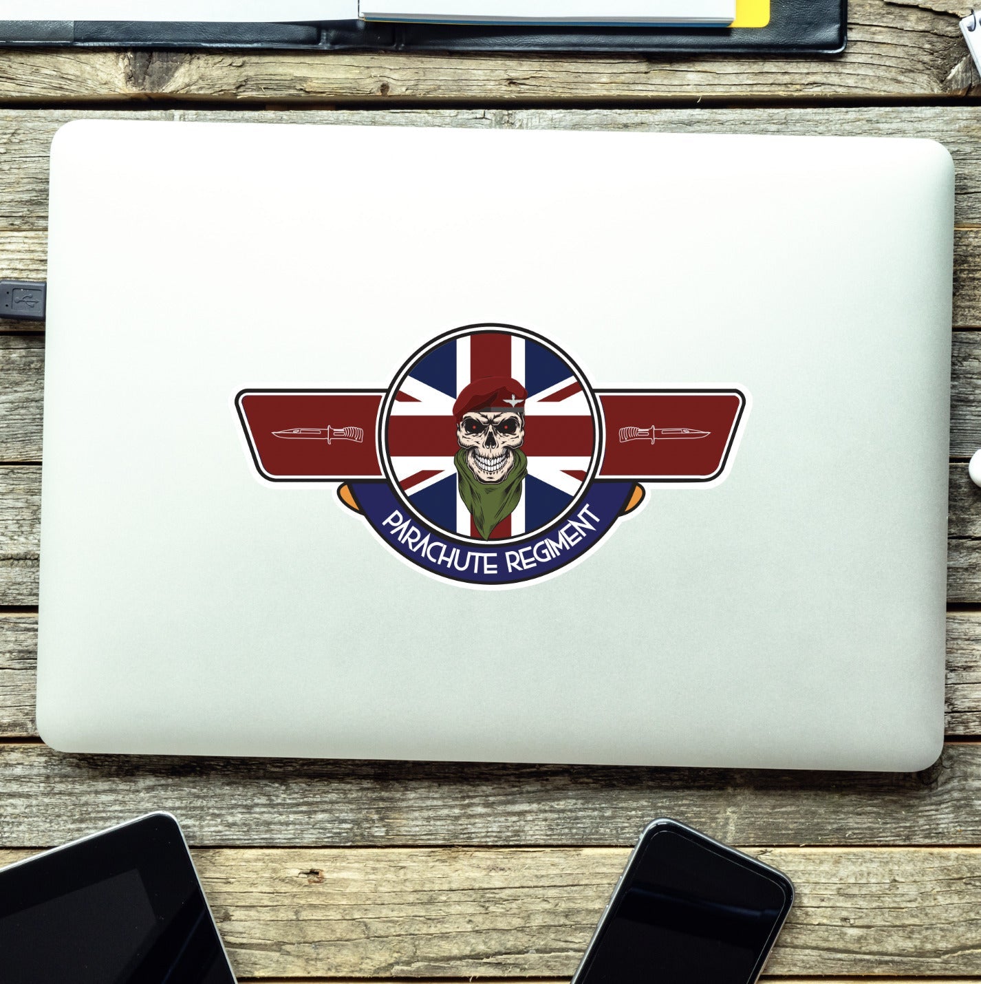 Parachute Regiment UV Laminated Vinyl Sticker - Wings redplume
