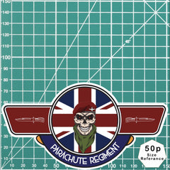 Parachute Regiment UV Laminated Vinyl Sticker - Wings redplume