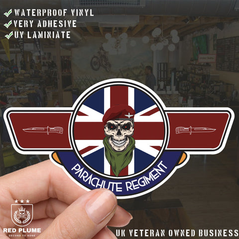 Parachute Regiment UV Laminated Vinyl Sticker - Wings redplume
