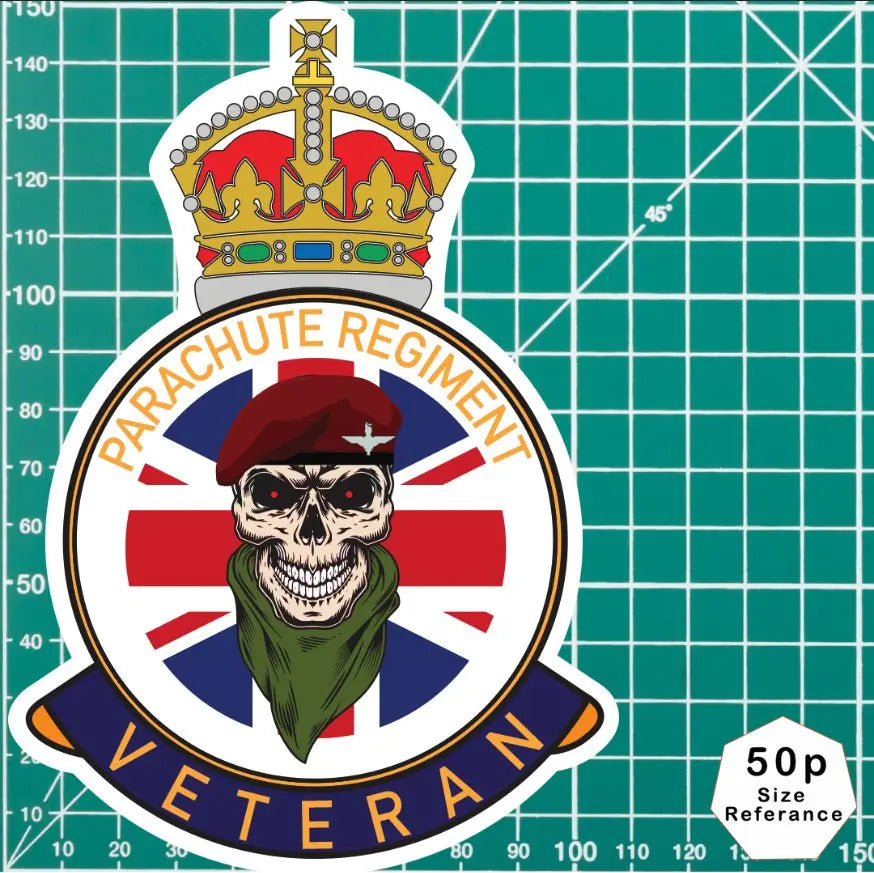 Parachute Regiment Veteran UV Laminated Lord Kitchener & Beret Decal redplume