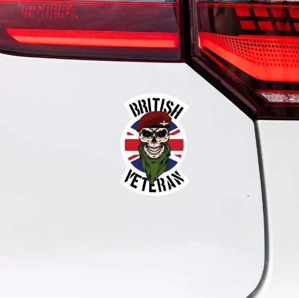 Parachute Regiment Veteran Waterproof Vinyl Decal/Sticker Skull and Union Jack redplume