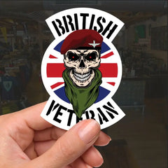 Parachute Regiment Veteran Waterproof Vinyl Decal/Sticker Skull and Union Jack redplume