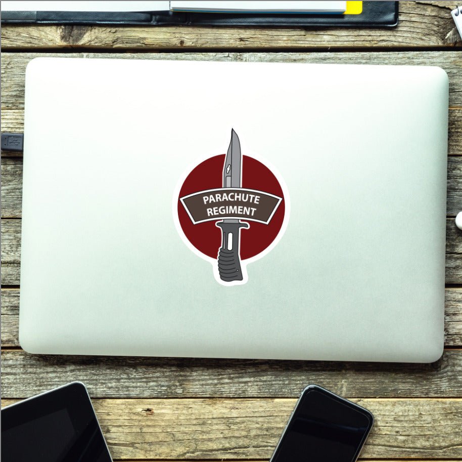 Parachute Regiment Vinyl Decal, TRF Colours & Bayonet Design - 10cm redplume