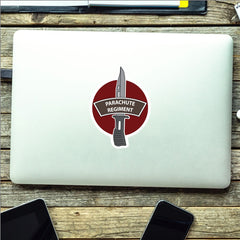 Parachute Regiment Vinyl Decal, TRF Colours & Bayonet Design - 10cm redplume