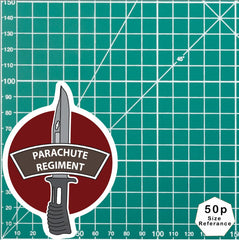Parachute Regiment Vinyl Decal, TRF Colours & Bayonet Design - 10cm redplume