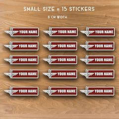 Parachute Regiment Waterproof Vinyl Name Stickers - Personalised redplume