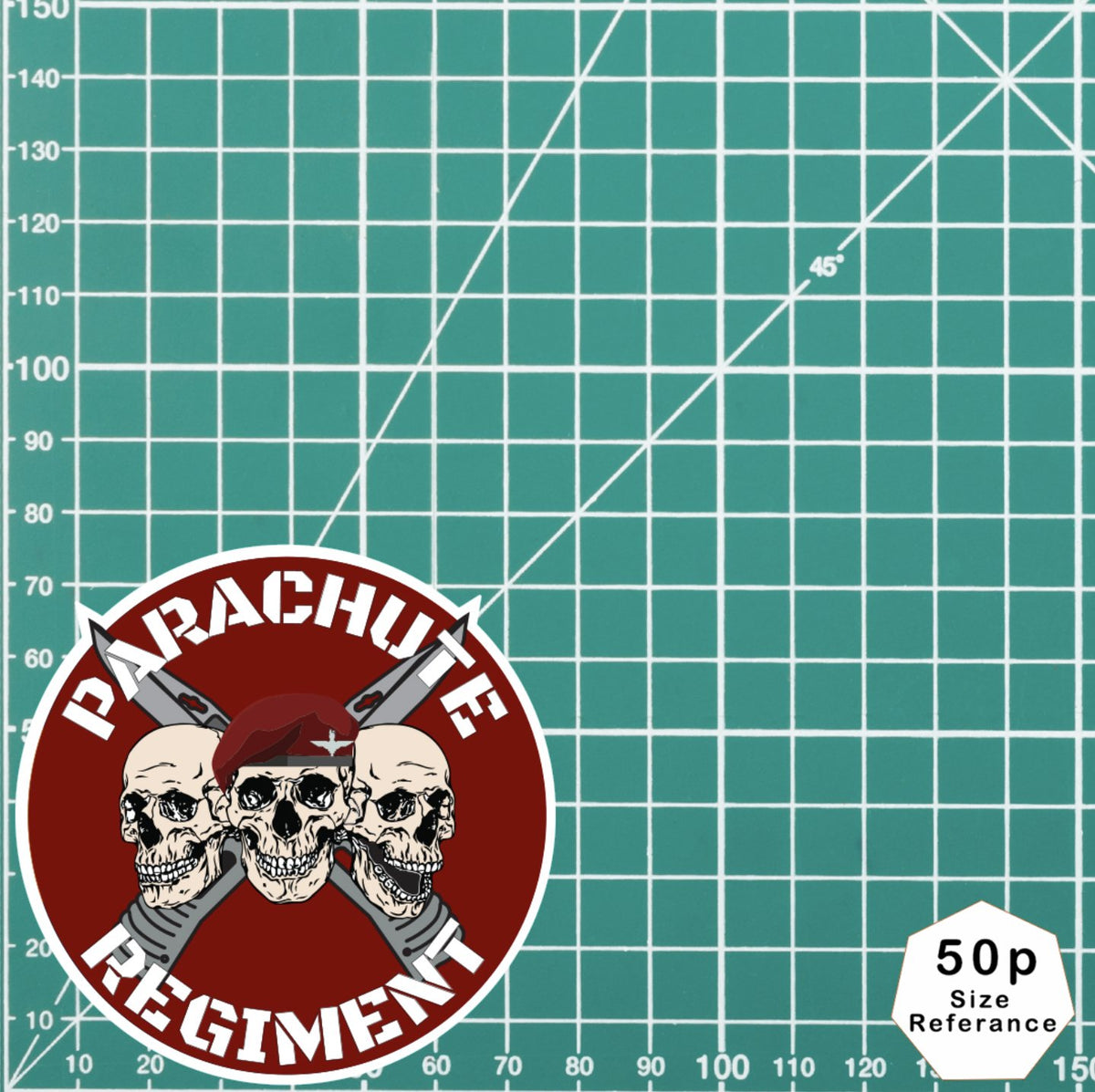 Parachute Regiment Waterproof Vinyl Stickers Three Skull Design redplume