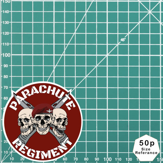 Parachute Regiment Waterproof Vinyl Stickers Three Skull Design redplume